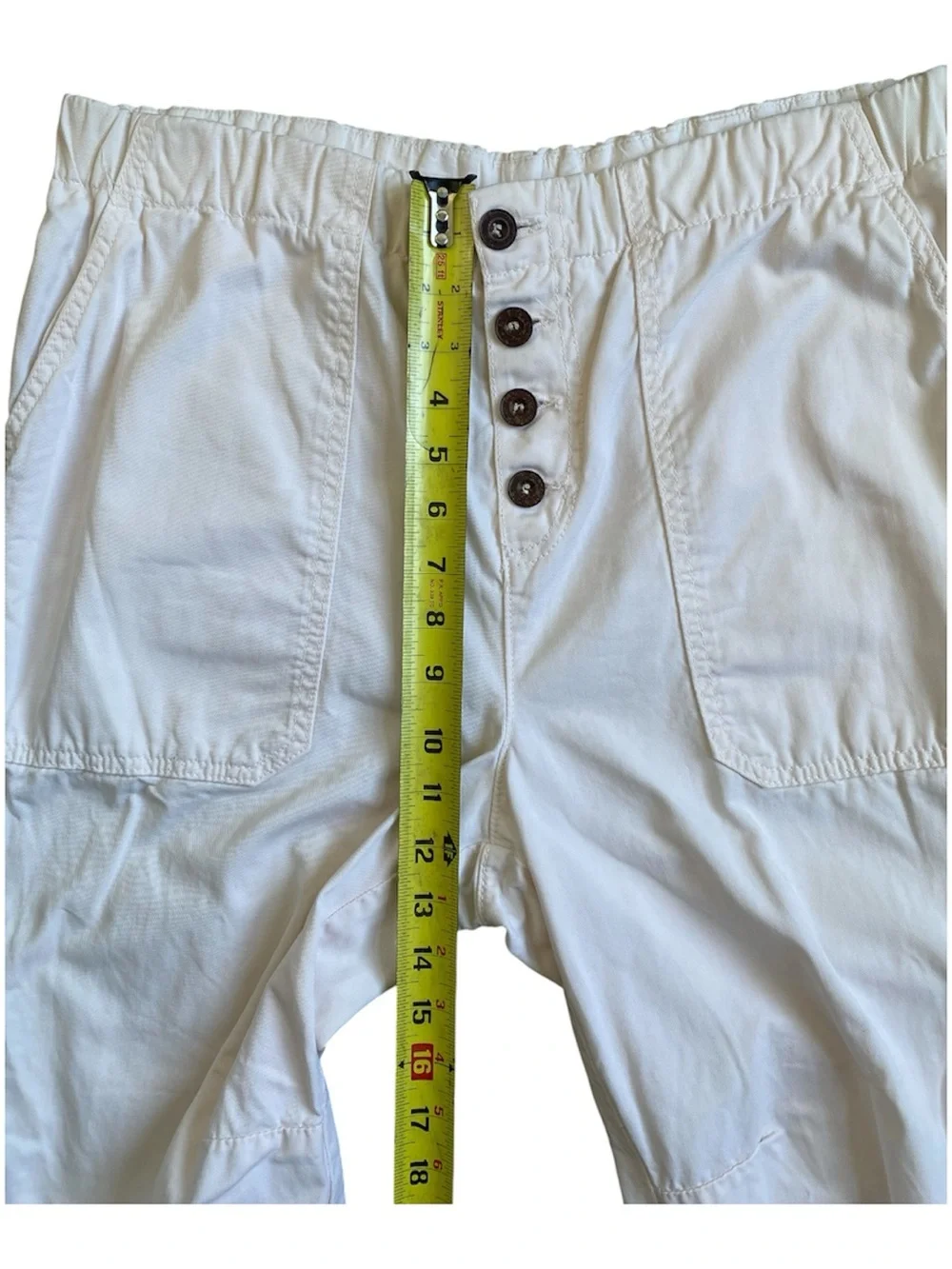 Free People Women's Ivory High-Waist Cropped Jogger Pants Size M